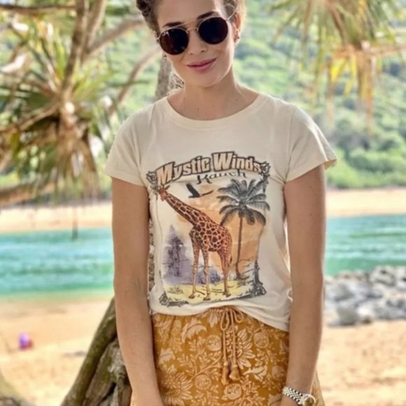 Cream Mystic Winds Graphic Tee giraffe top - Picture 3 of 6